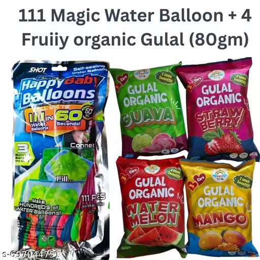 Holi fruity flavor gulal for children with 111 water balloons